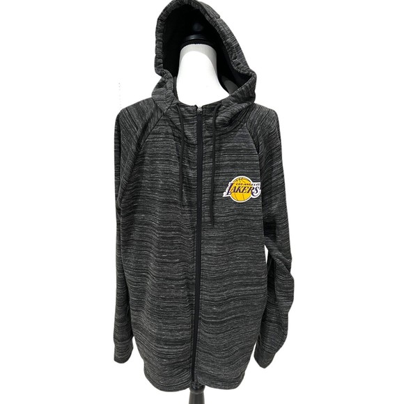 NBA Los Angeles Lakers Basketball Zip Up Hoodie Jacket Men's XL Grey - Picture 3 of 6